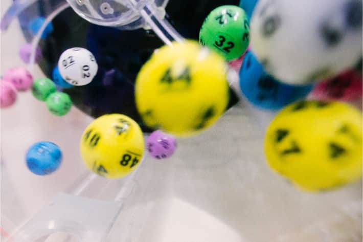 Group of colourful bingo balls